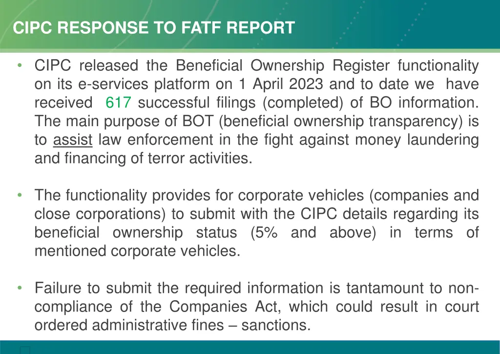 cipc response to fatf report