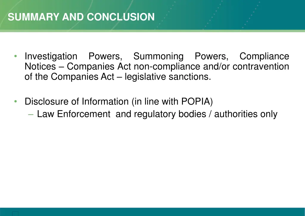 summary and conclusion 1