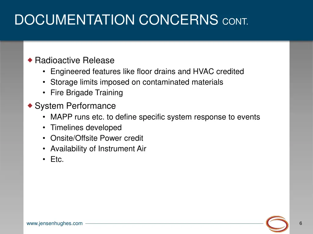 documentation concerns cont