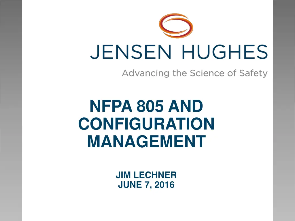 nfpa 805 and configuration management