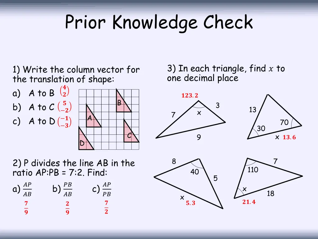 prior knowledge check