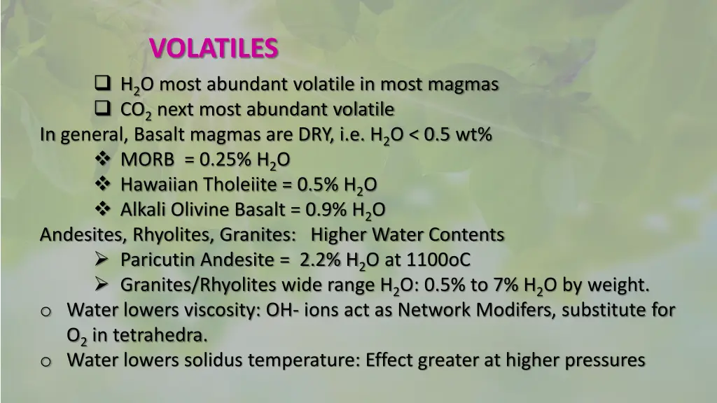 volatiles