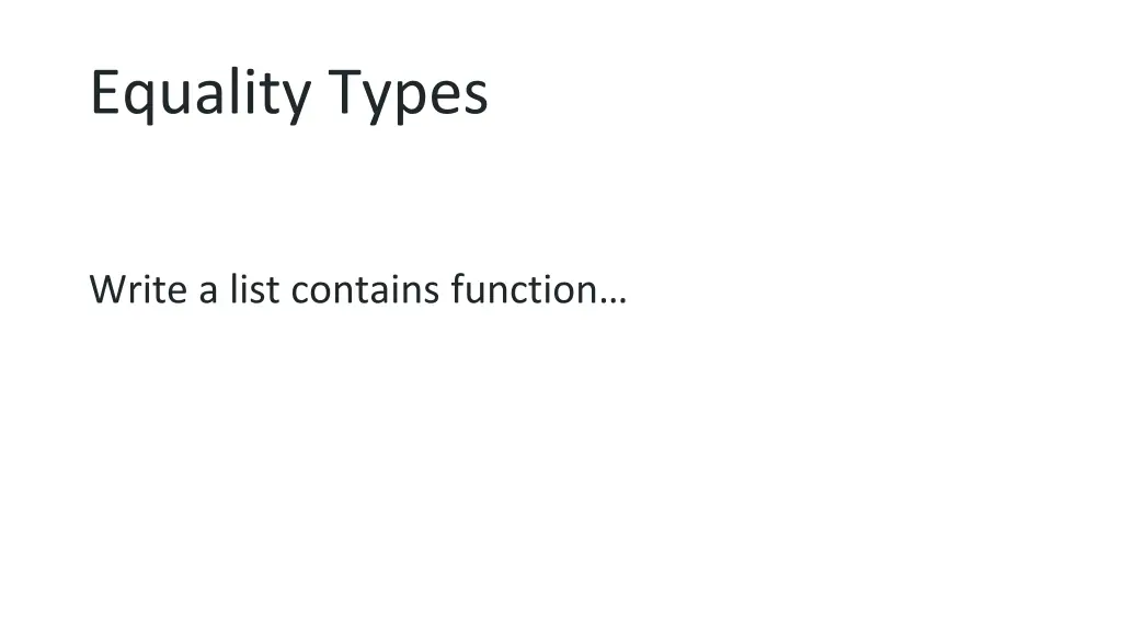 equality types