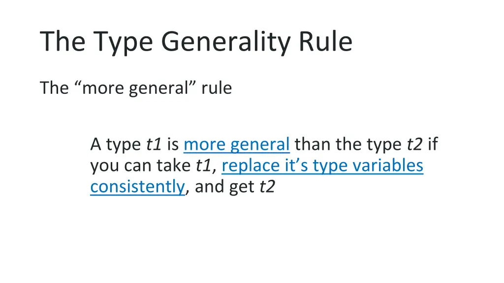 the type generality rule