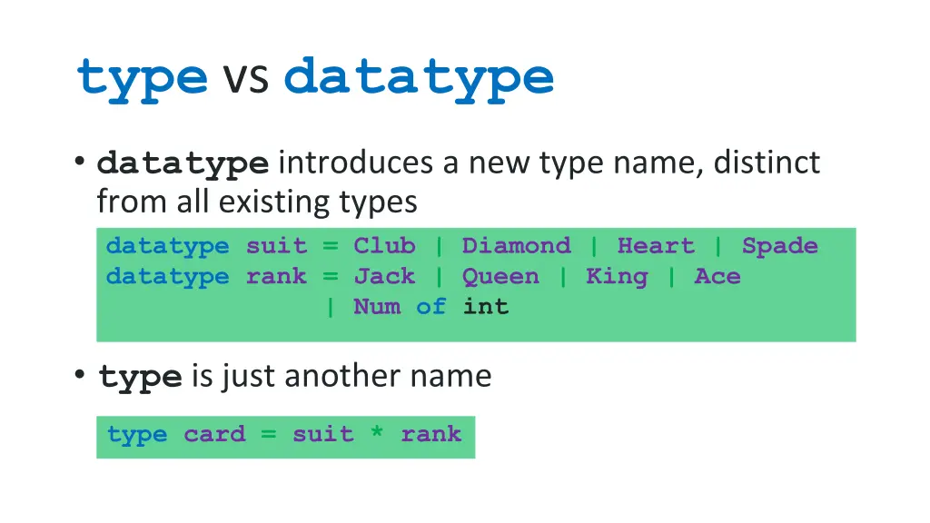 type vs datatype