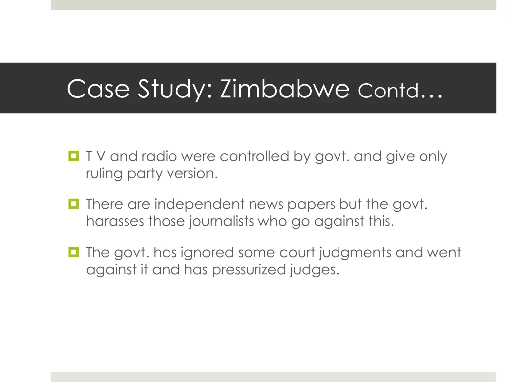 case study zimbabwe contd
