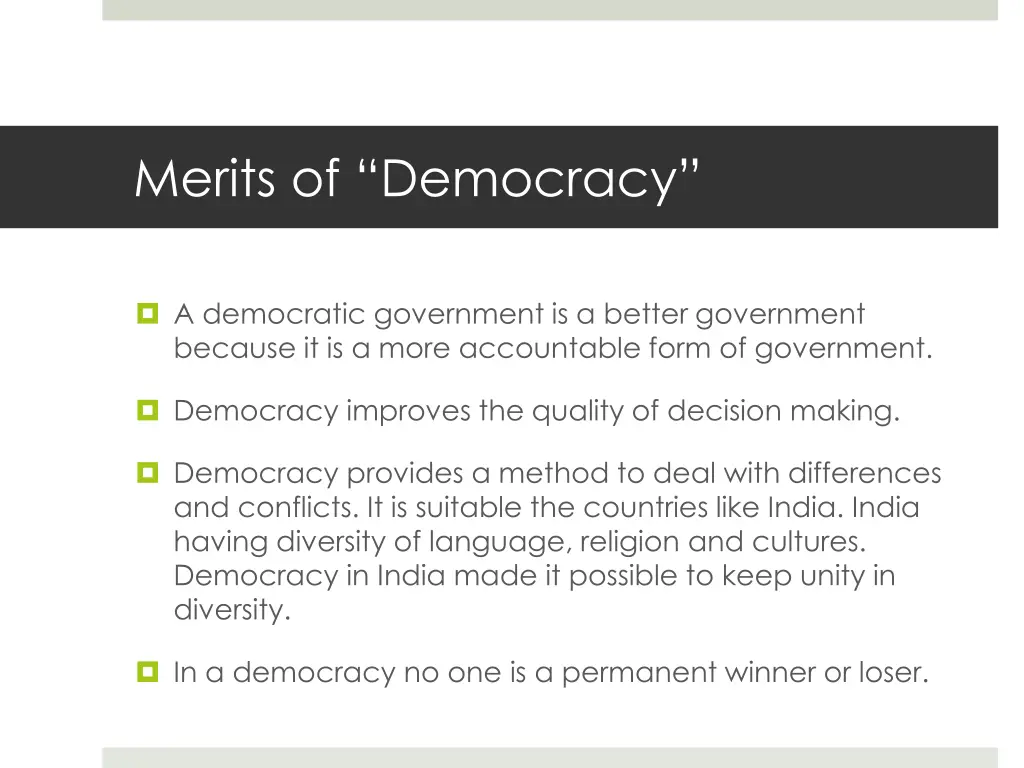 merits of democracy