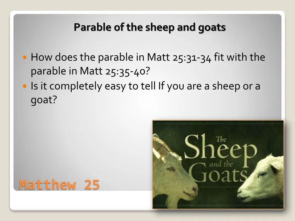 parable of the sheep and goats