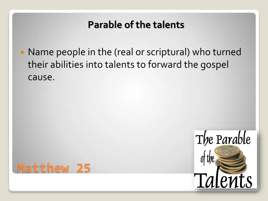 parable of the talents 1