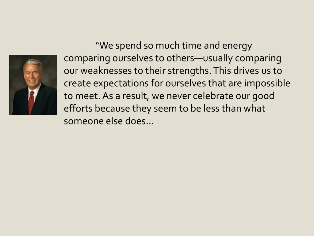 we spend so much time and energy comparing