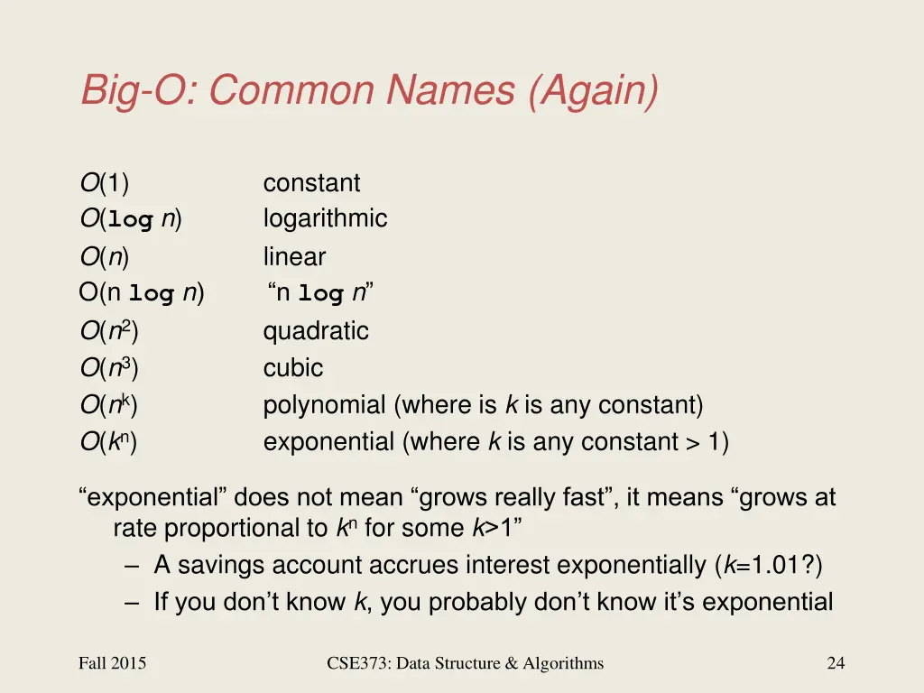 big o common names again
