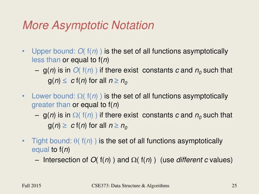 more asymptotic notation