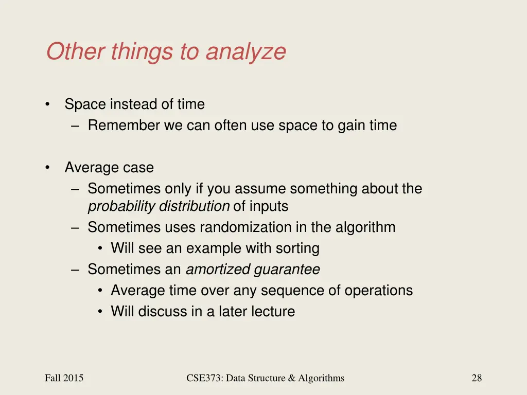 other things to analyze