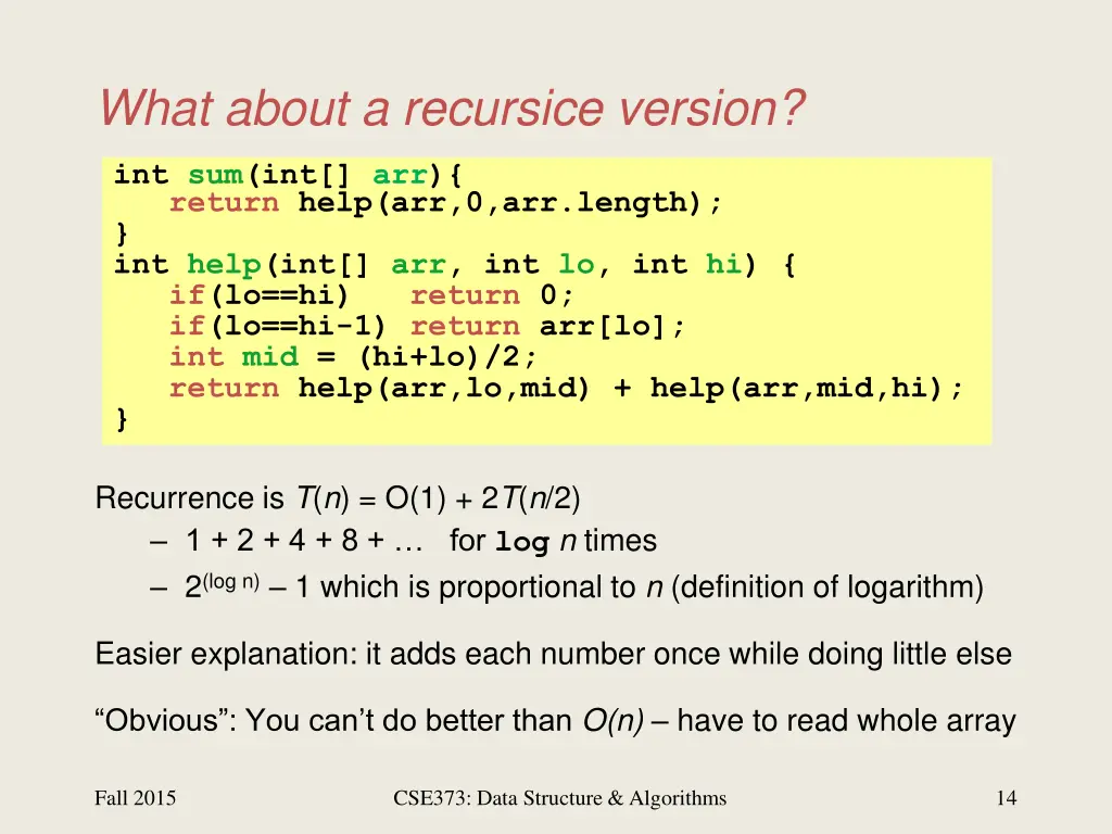 what about a recursice version