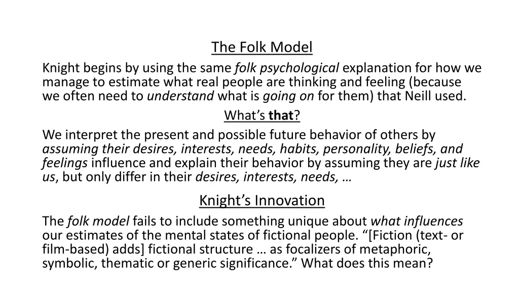 the folk model