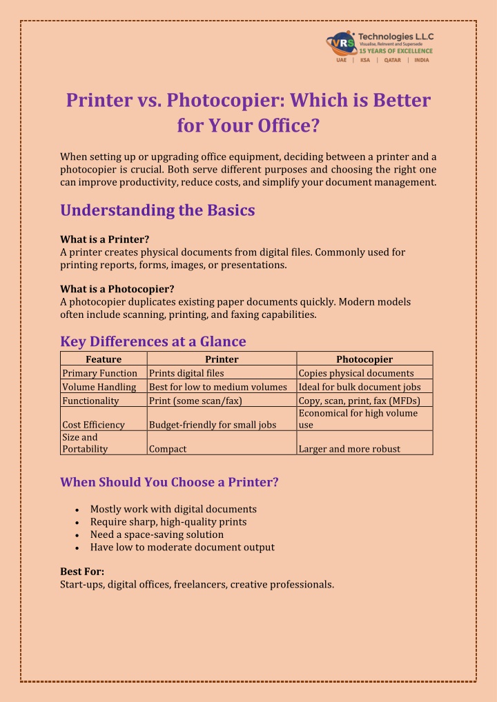 printer vs photocopier which is better for your
