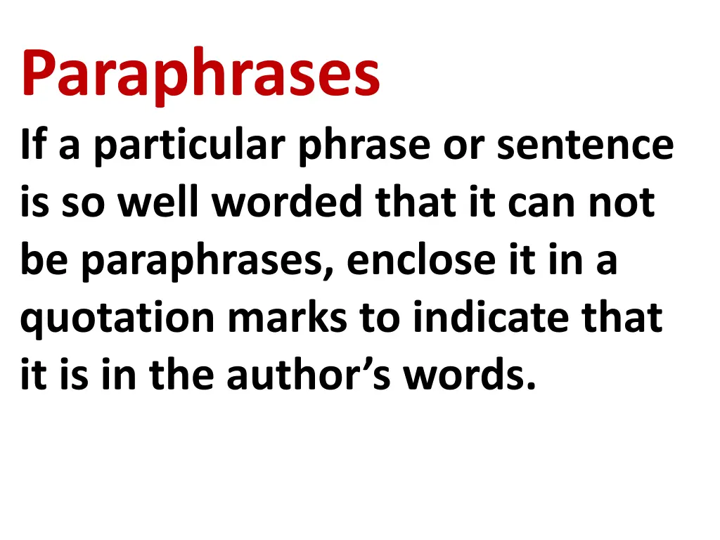 paraphrases if a particular phrase or sentence