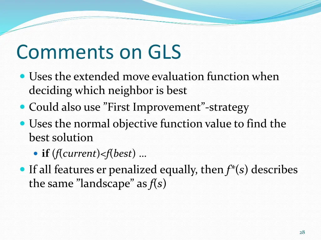 comments on gls