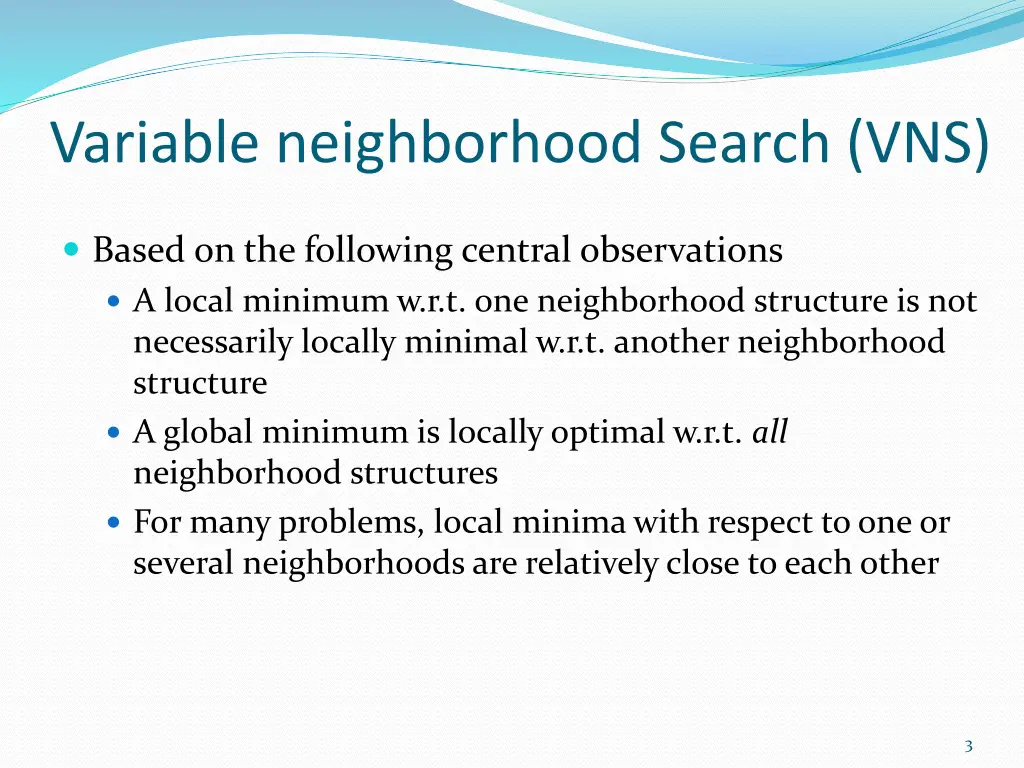 variable neighborhood search vns