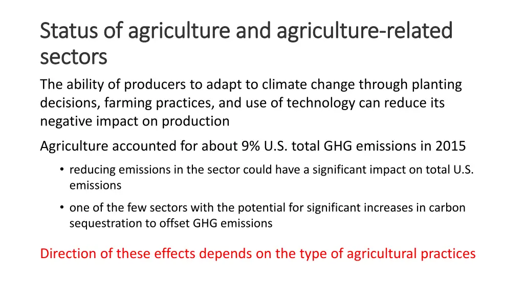 status of agriculture and agriculture status 3