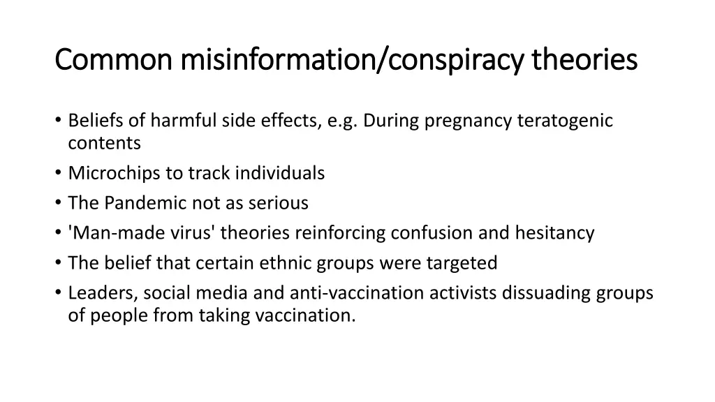 common misinformation conspiracy theories common