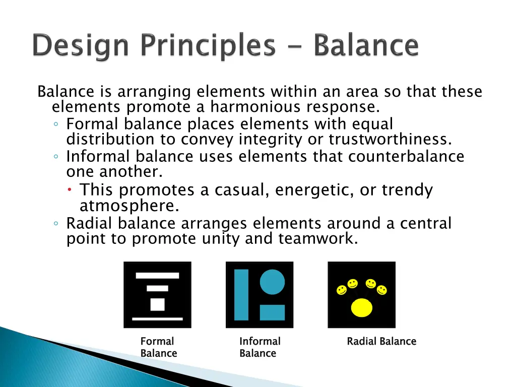 balance is arranging elements within an area