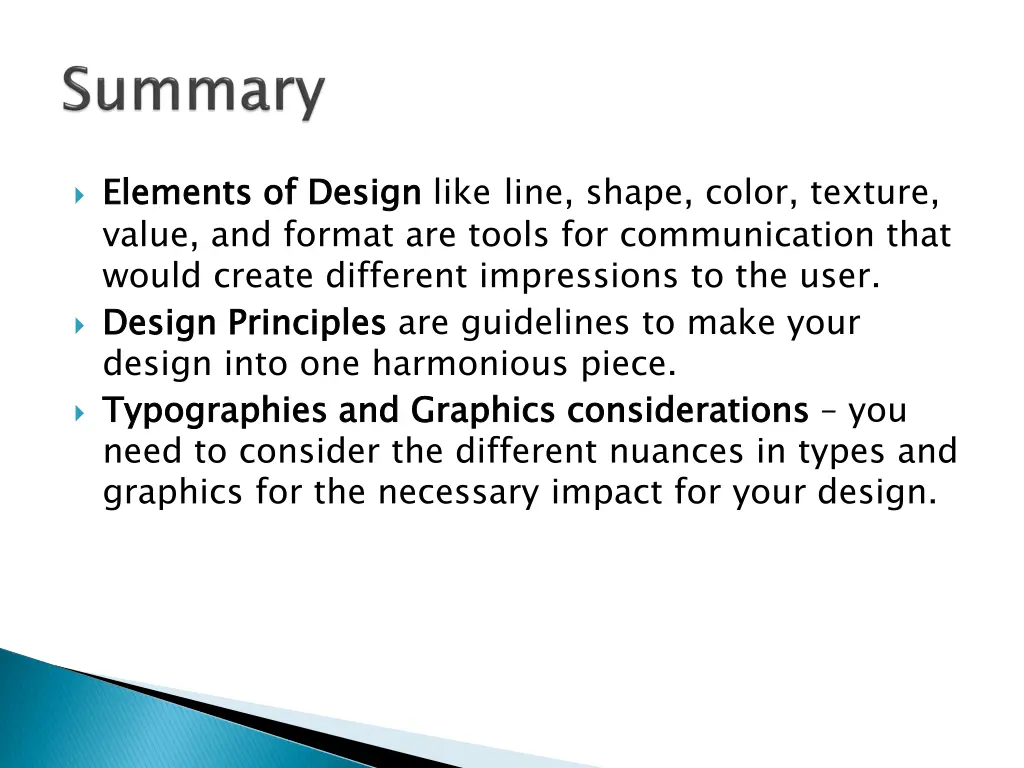 elements of design like line shape color texture