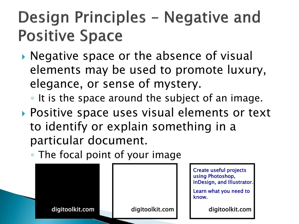 negative space or the absence of visual elements