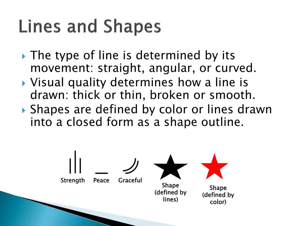 the type of line is determined by its movement