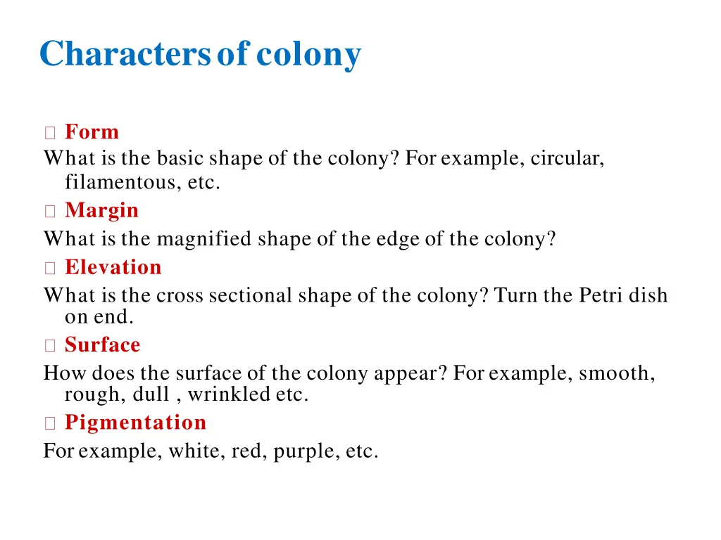 charactersof colony