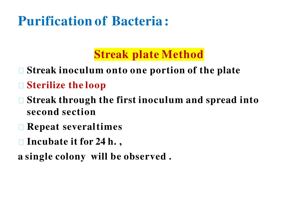 purificationof bacteria