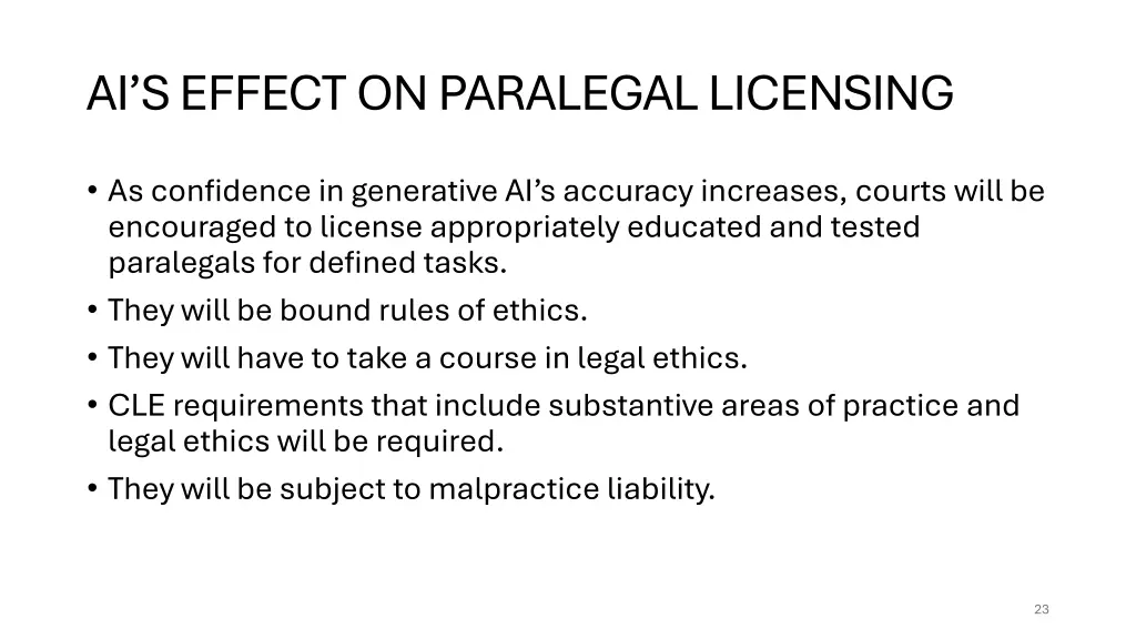ai s effect on paralegal licensing