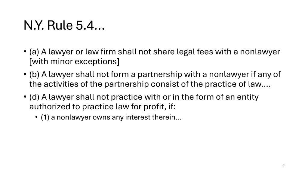 n y rule 5 4