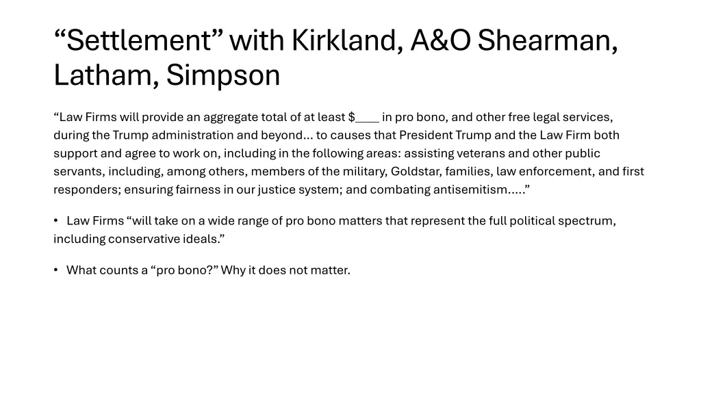 settlement with kirkland a o shearman latham