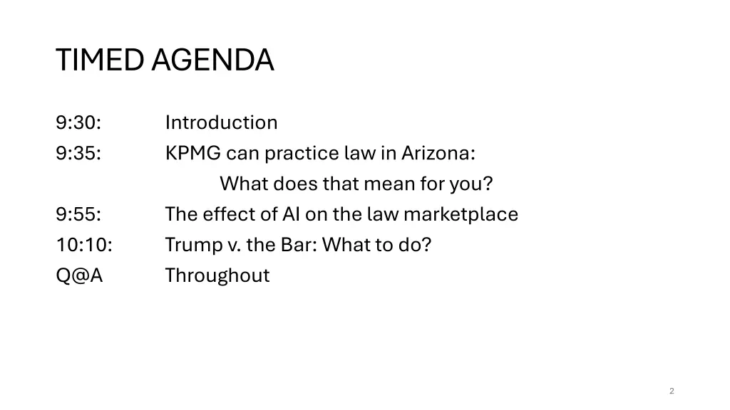 timed agenda
