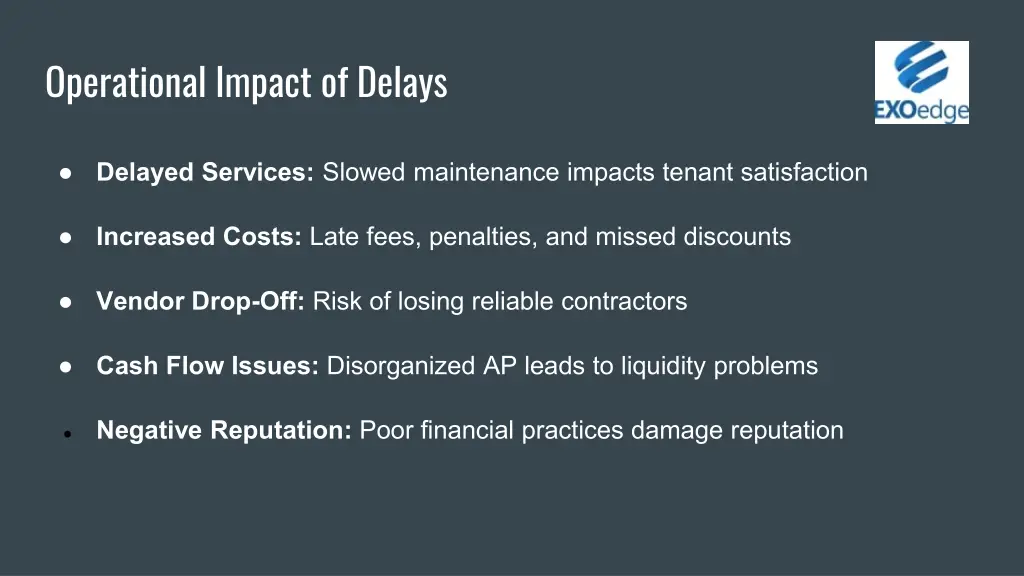 operational impact of delays