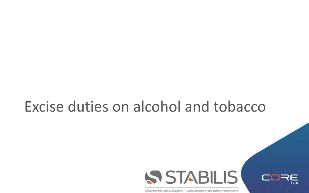 excise duties on alcohol and tobacco