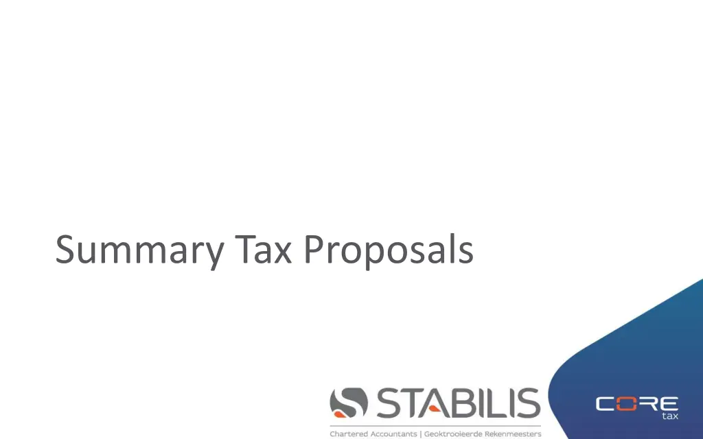 summary tax proposals