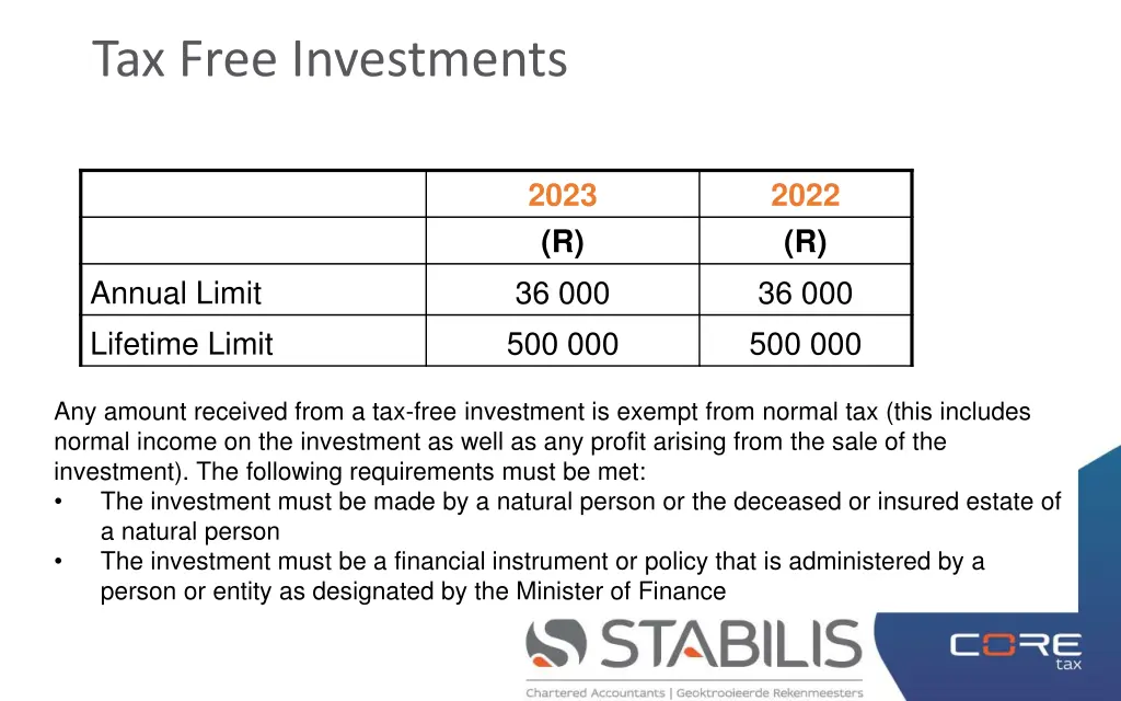 tax free investments