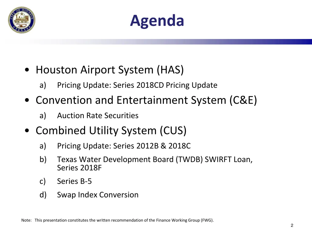 agenda