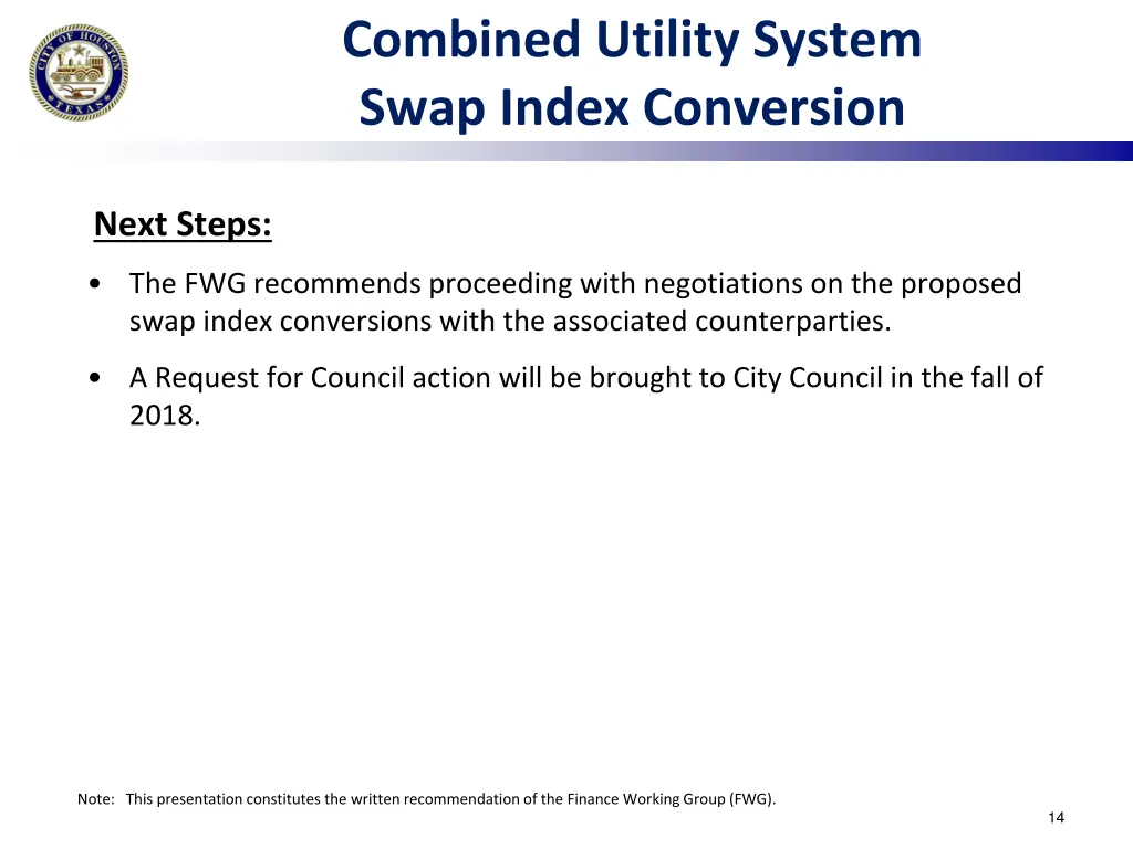 combined utility system swap index conversion 2