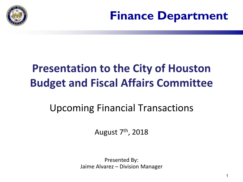 finance department