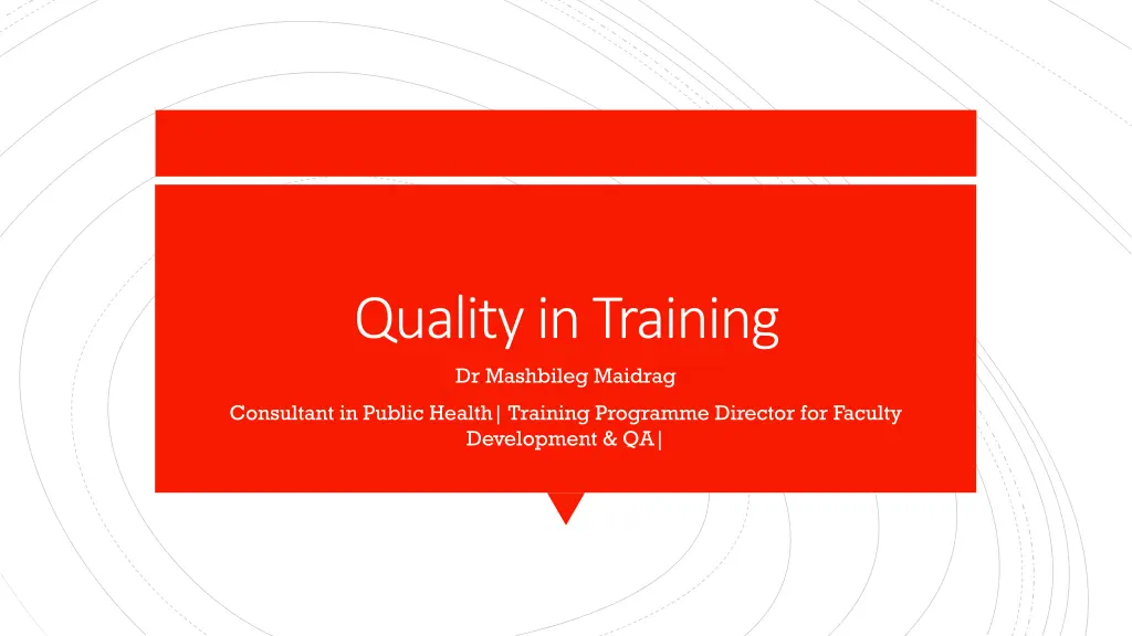 quality in training dr mashbileg maidrag