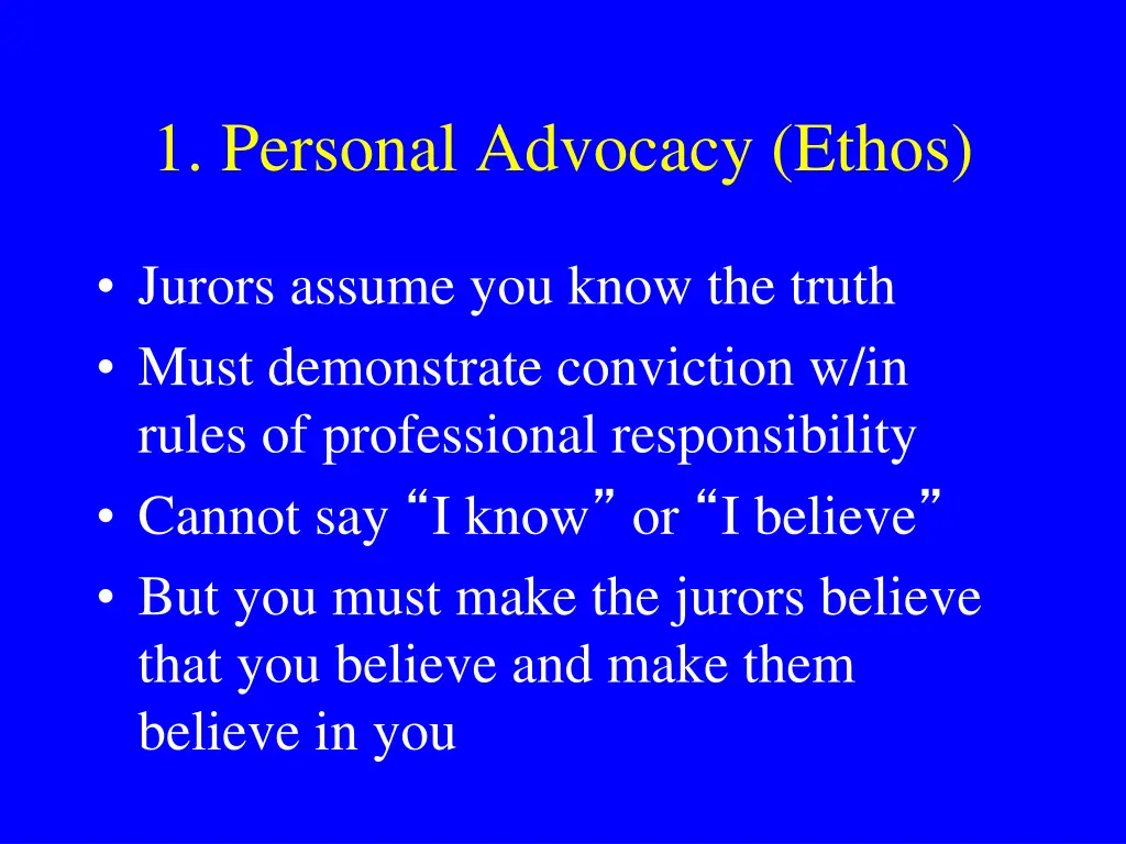 1 personal advocacy ethos