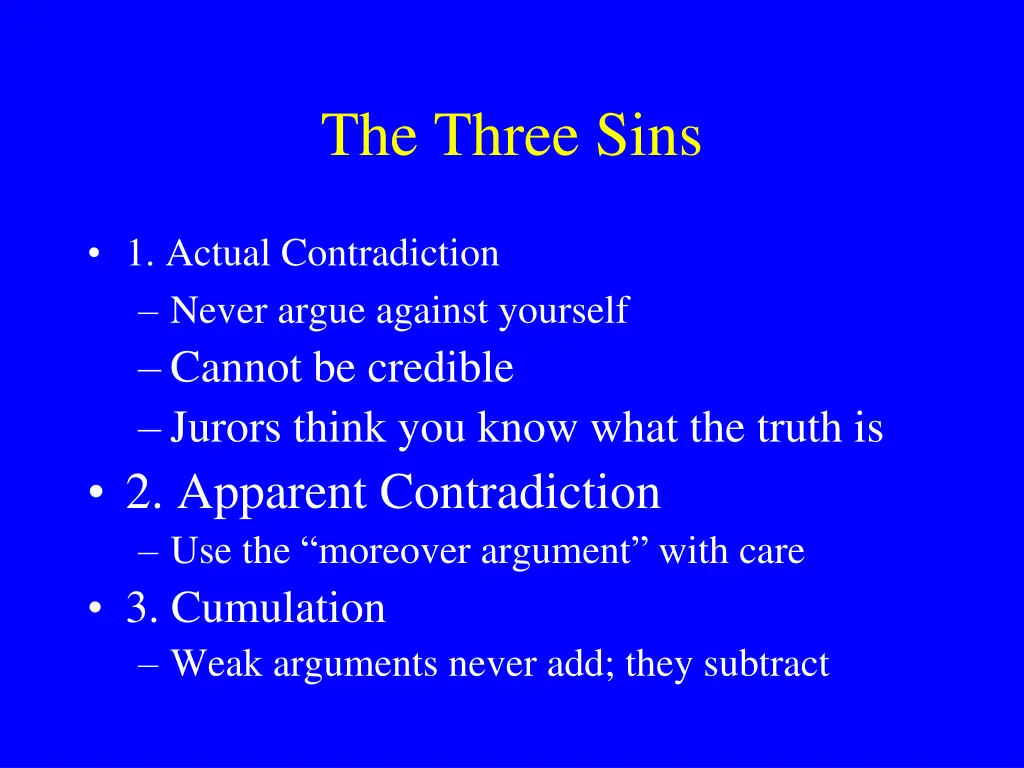 the three sins