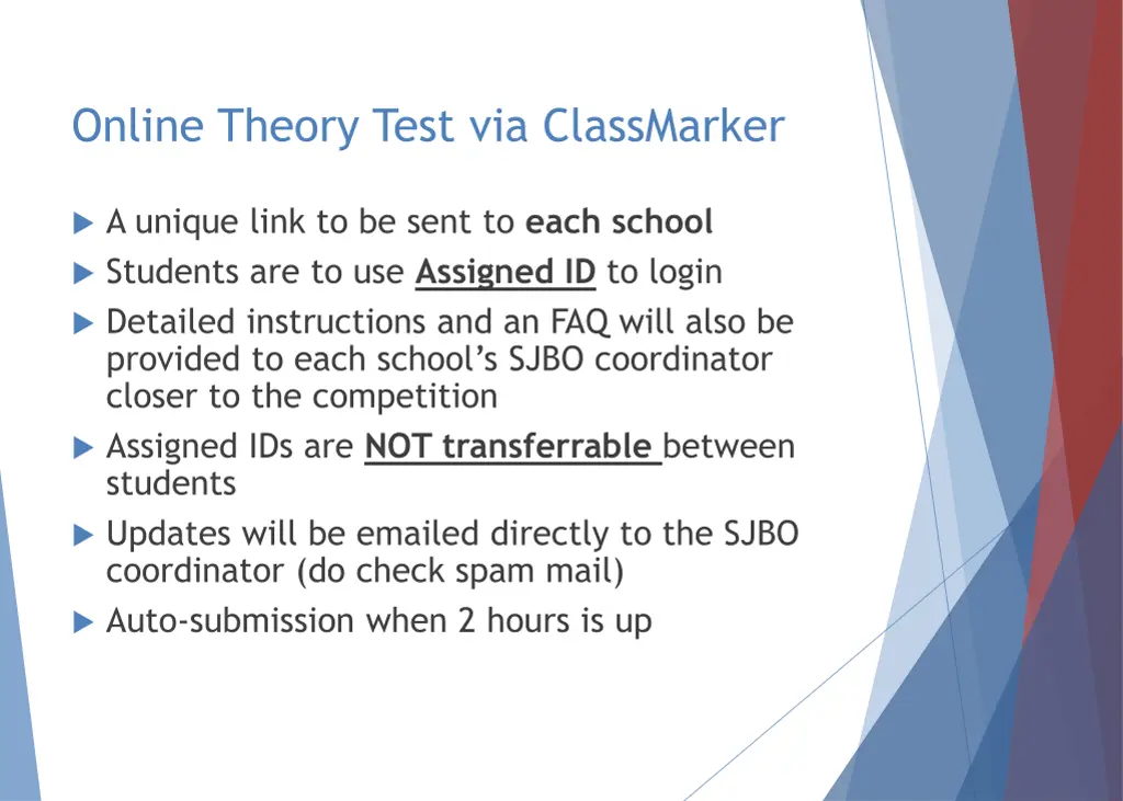 online theory test via classmarker