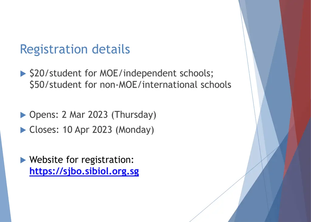 registration details