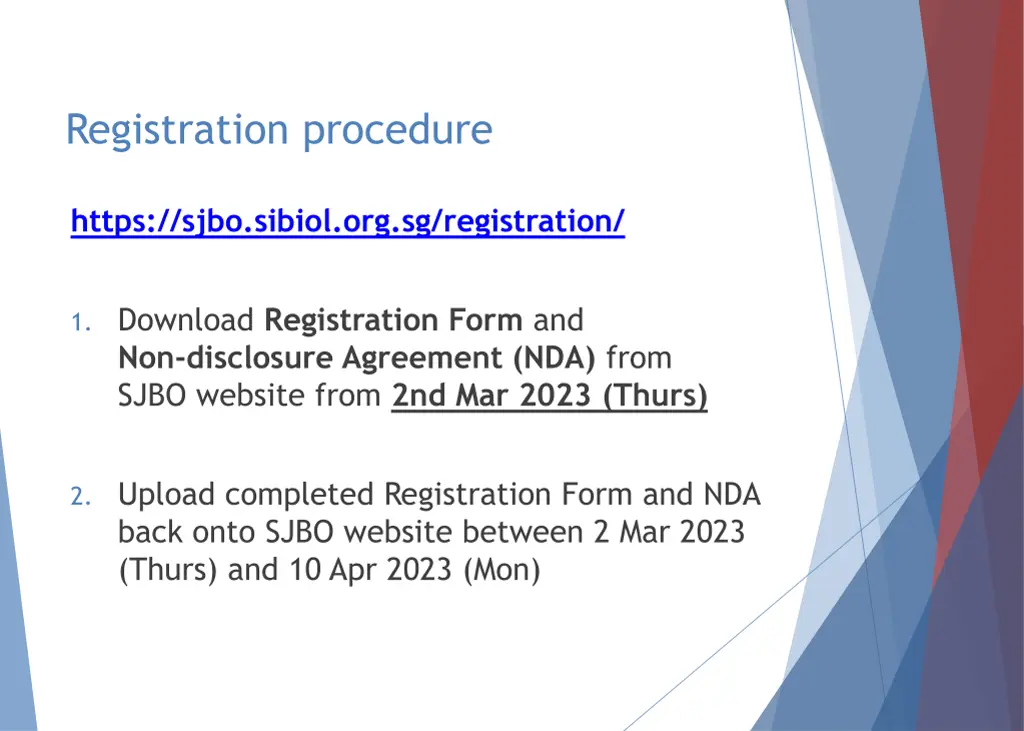 registration procedure