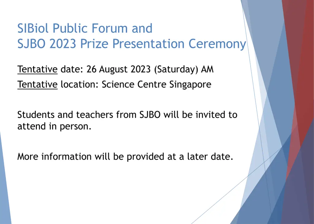sibiol public forum and sjbo 2023 prize