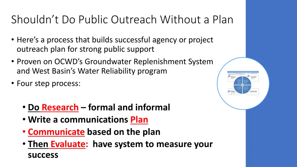 shouldn t do public outreach without a plan